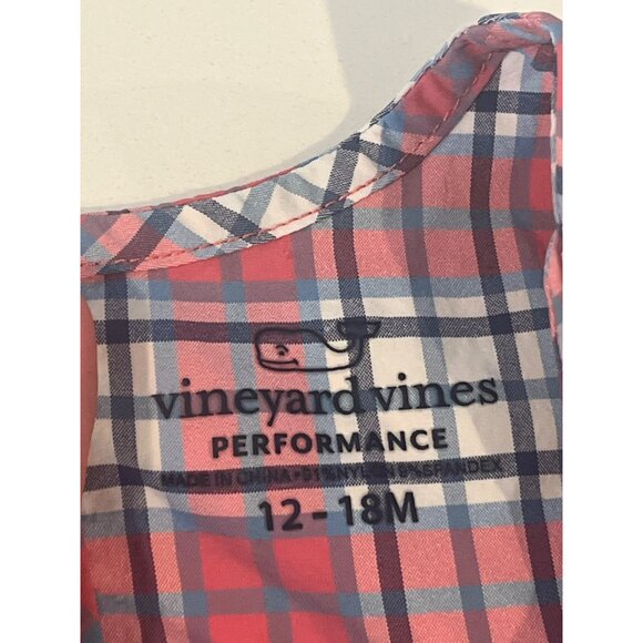 Vineyard Vines Plaid Whale Shortall Baby Romper Nautical Preppy Summer Outfit - Picture 4 of 6